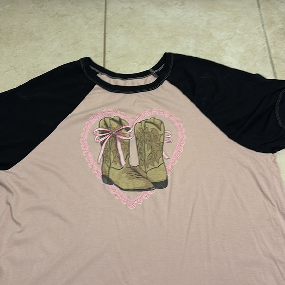 Torrid Pink and Black Boots Graphic Tee - Picture 2 of 4
